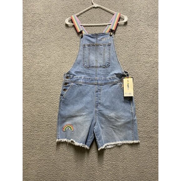 Womens romper small blue RAINBOW Light Wash Denim NWT - Picture 4 of 11